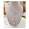 New Korean version natural freshwater pearl necklace for women, 14K hand-woven starry sky pearl multi-purpose necklace details Picture
